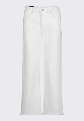 SnagFreeFabric Premium Stretch High Rise Wide Leg Cropped Addisson Women's Pants, White - BL16087