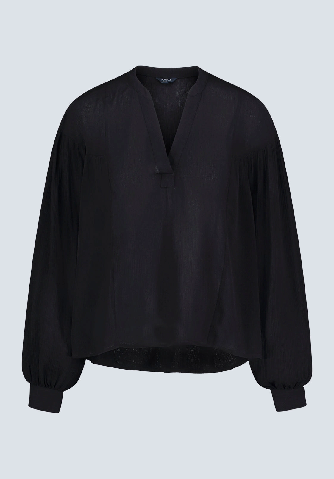 Artistic Design Eco-friendly Kensley Women??s Dropped Shoulder V-neck Loose Blouse, Black - WT0119F