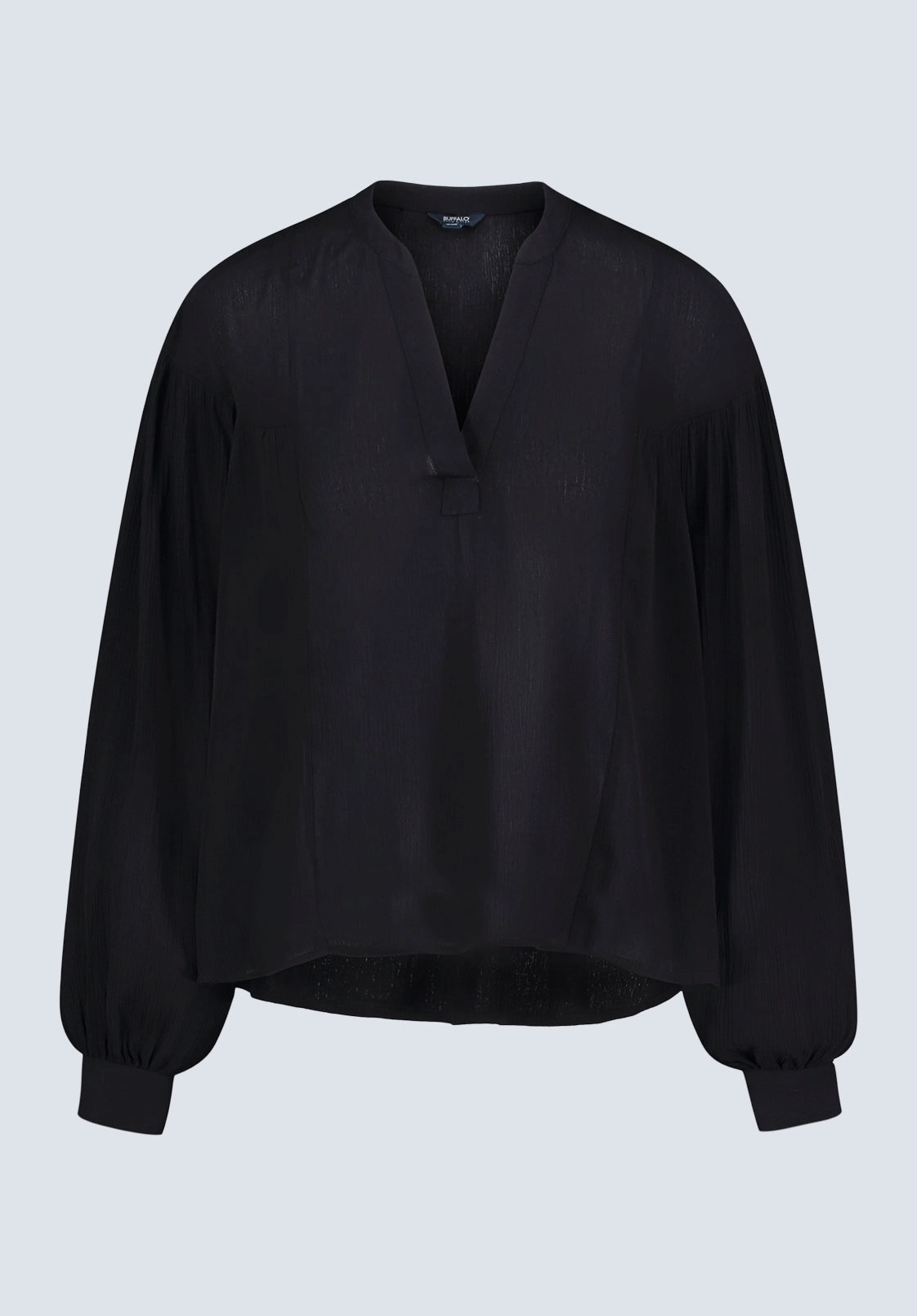 Kensley Women??s Dropped Shoulder V-neck Loose Blouse, Black - WT0119F Odor control Stylish Element