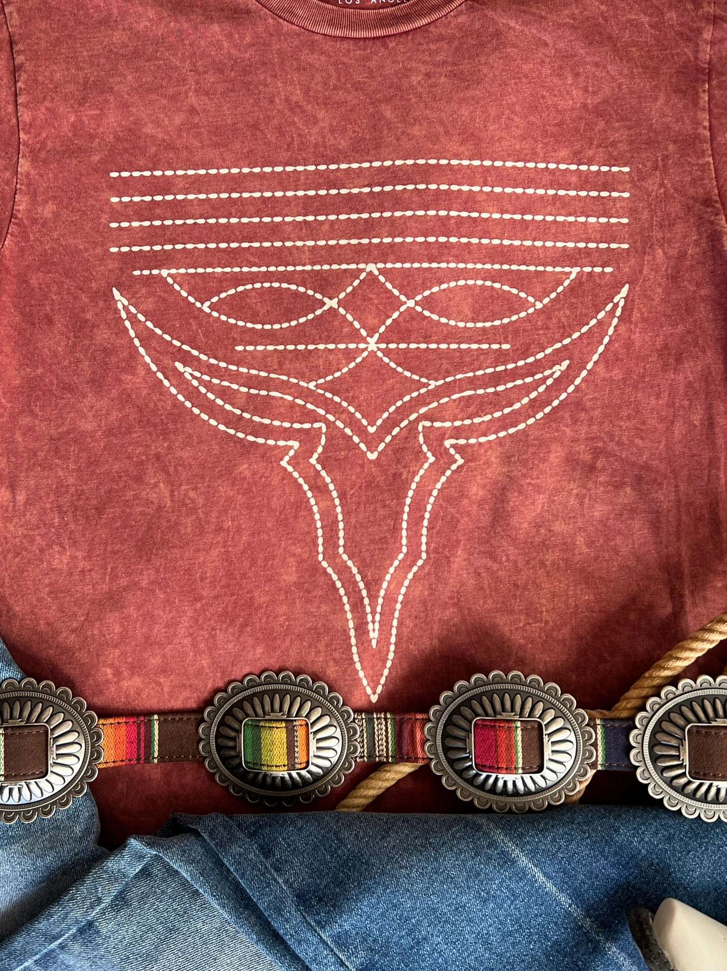 Lightweight Knit Smooth Vintage Boot Stitch Tee