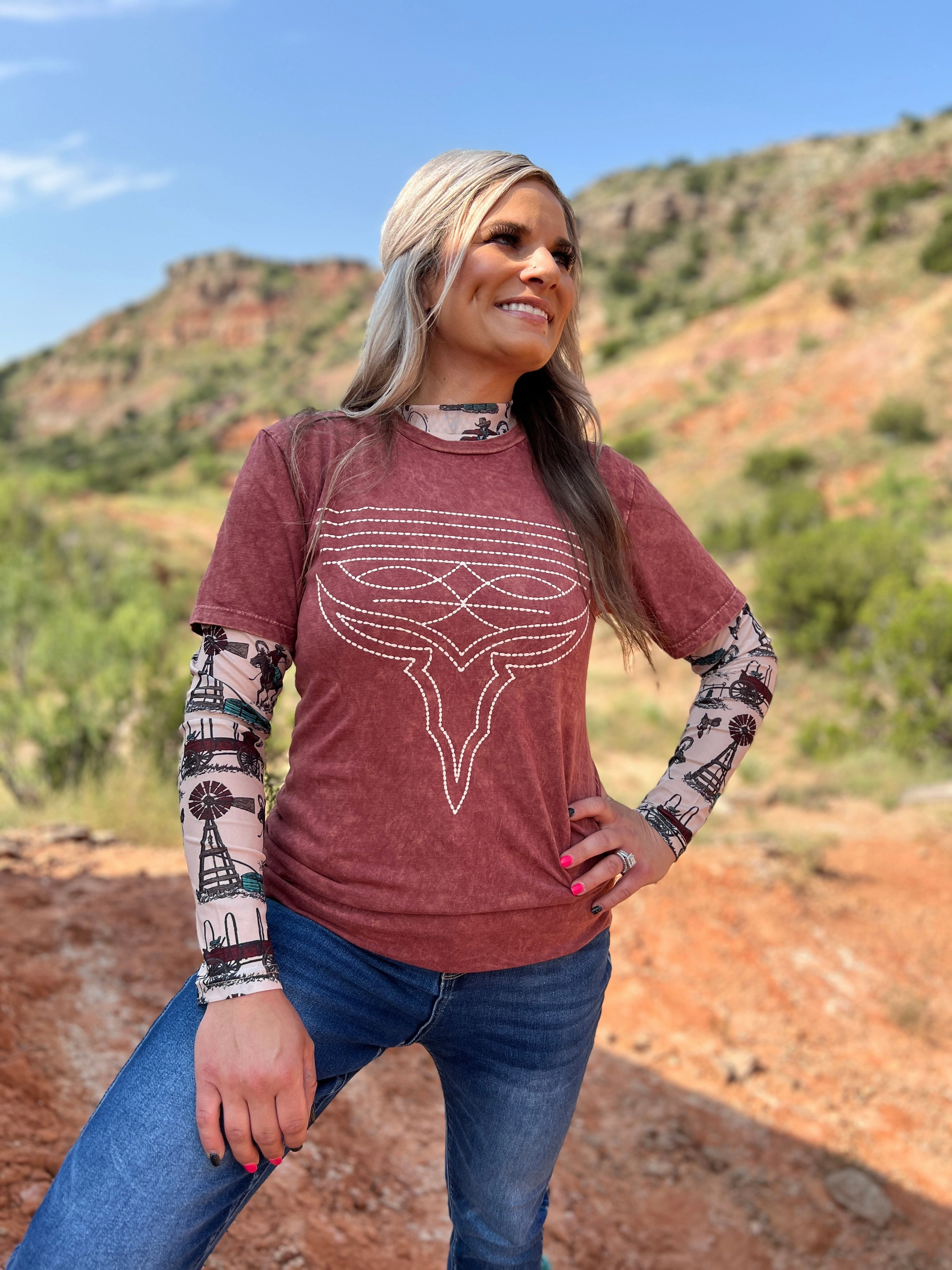 Flatlock Seam Technology Hypoallergenic Textile Smooth Vintage Boot Stitch Tee