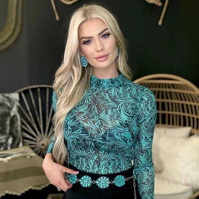 FadeResistant Coating Tooled In Turquoise Top