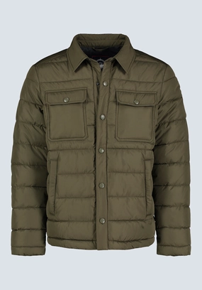 Sport Inspired Style Aiden Men's Quilted Button-Front Jacket, Green - OBMFJ001