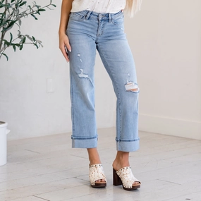 Wardrobe Fit Universal Fit Sizing The Triple Up Mid Rise Cuffed Ankle Wide Leg Regular & Plus Sizes