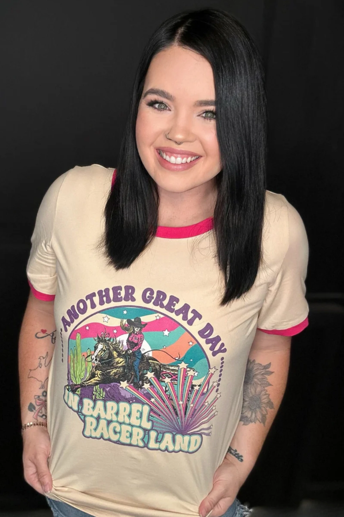 Snag Resistant Surface Warm Fabric Sterling Kreek Barrel Racer Land Ringer Tee