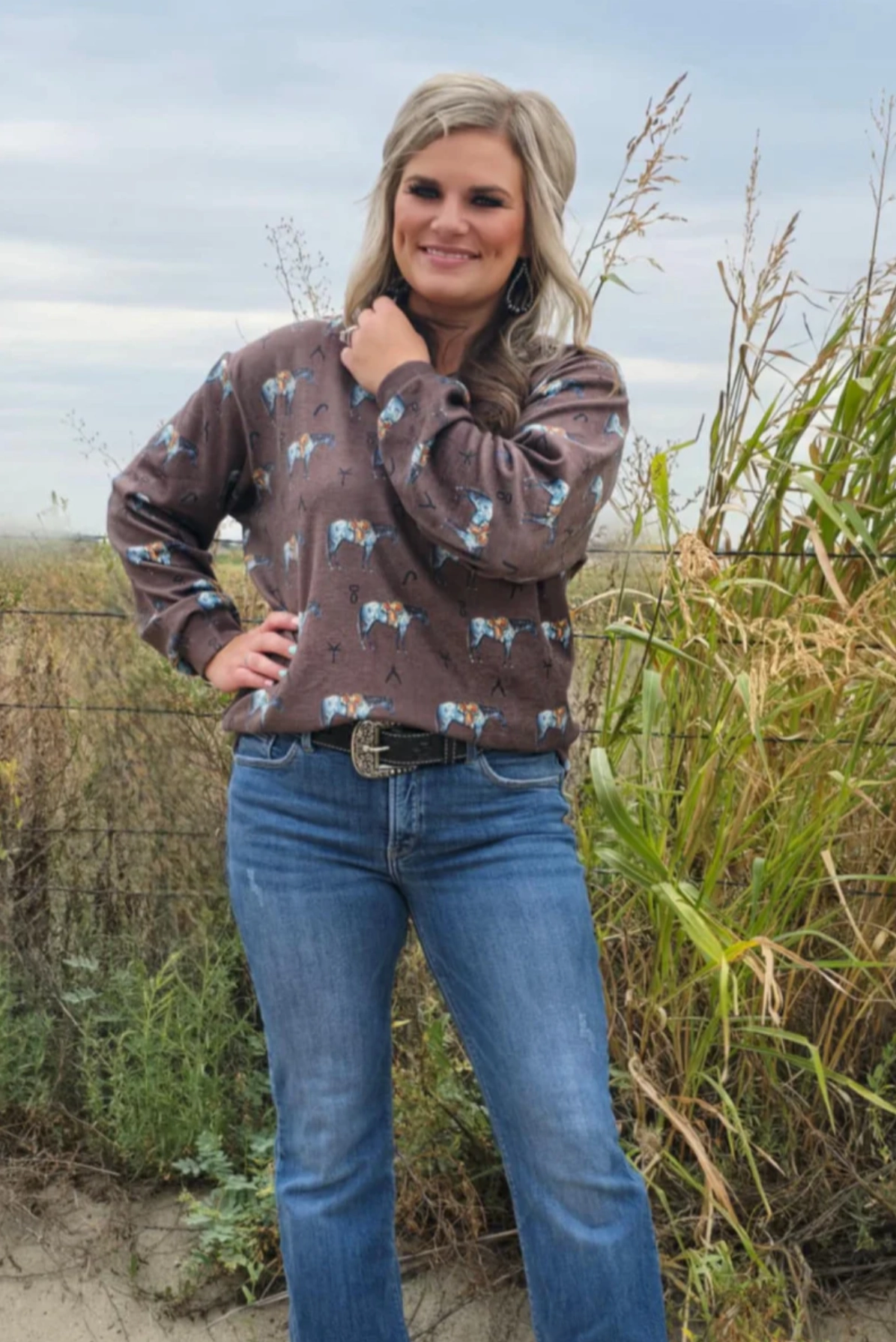 Yarn Dyed Stripes Sterling Kreek Old Town Road Brown Top