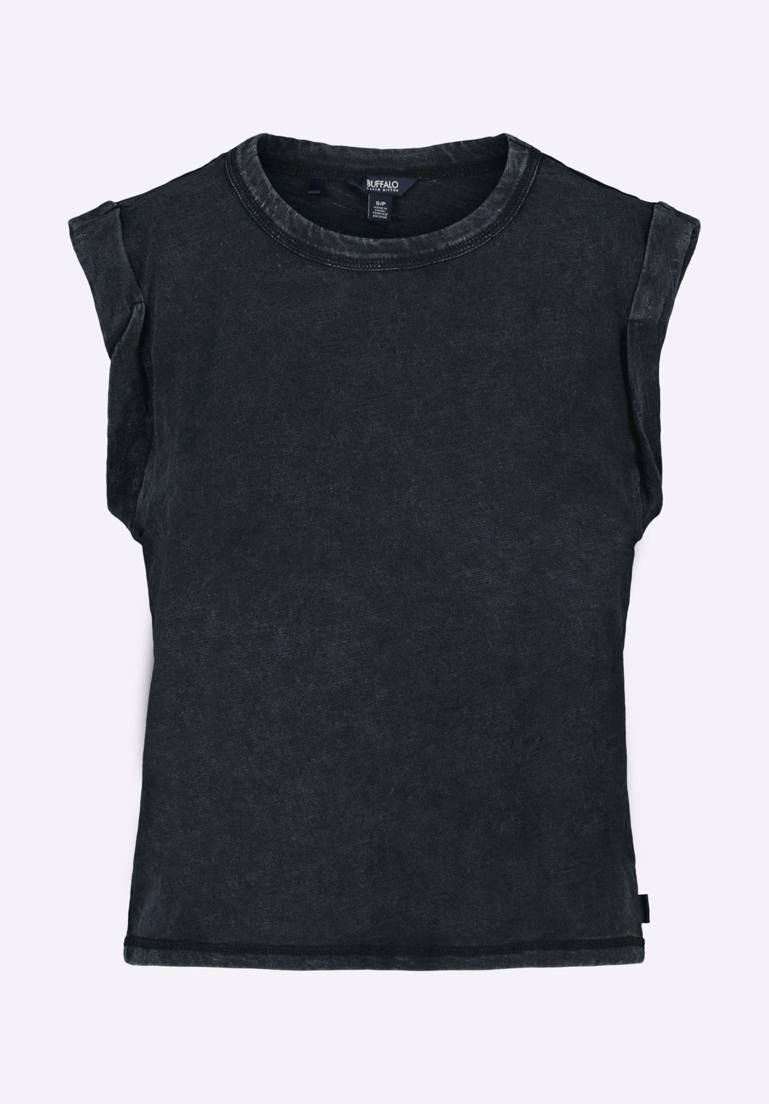 AthleticInspired Tagless Neckline Design Elayne Women??s Sleeveless Top, Black - KT0230P