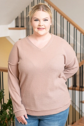 Plus Size Kelley Layering Top - Taupe Perfectly Fit