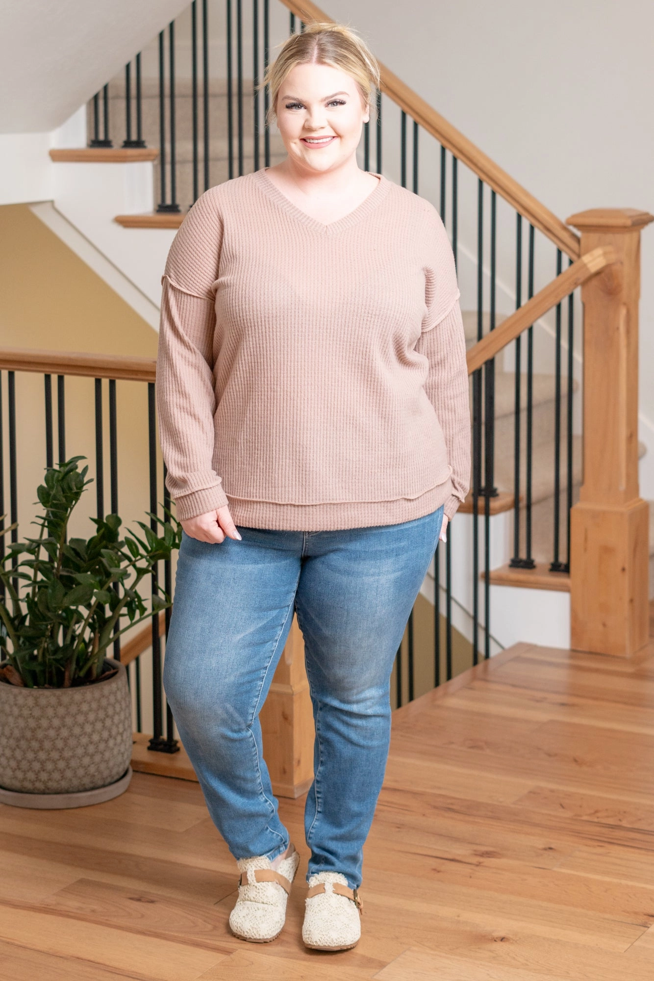 Effortless Wear Plus Size Kelley Layering Top - Taupe