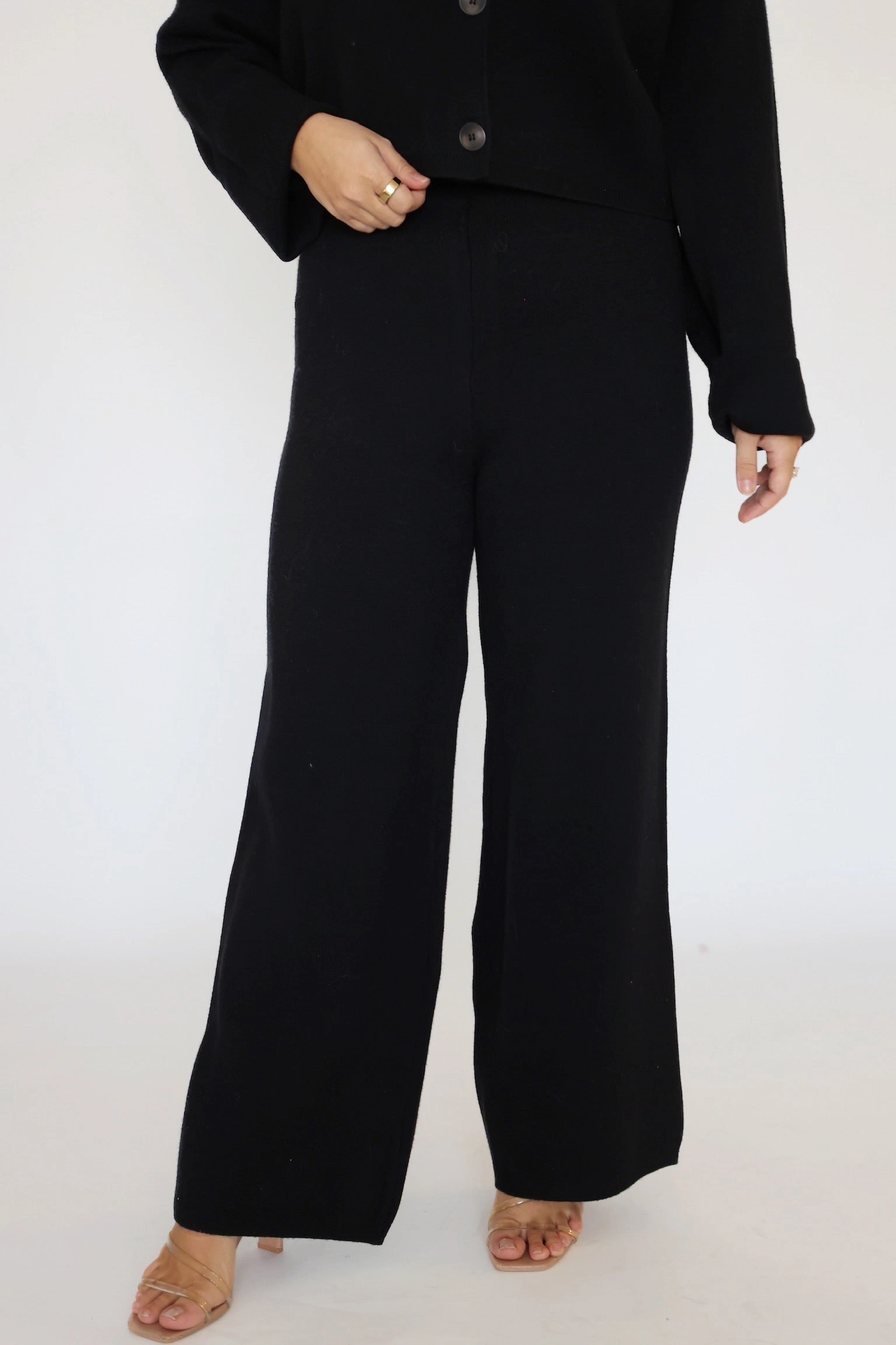 Elowen Sweater Knit Pant - Black (FINAL SALE) Breathable Motion Light Wear Fit