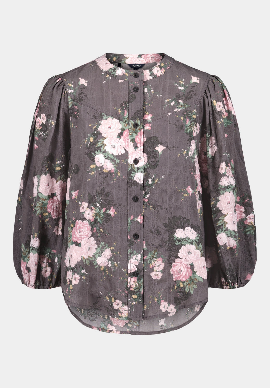 Emilijah Women's Romantic Puff Sleeve Floral Blouse, Floral Bouquet - WT0202 Lightweight Wear Summer Outfit