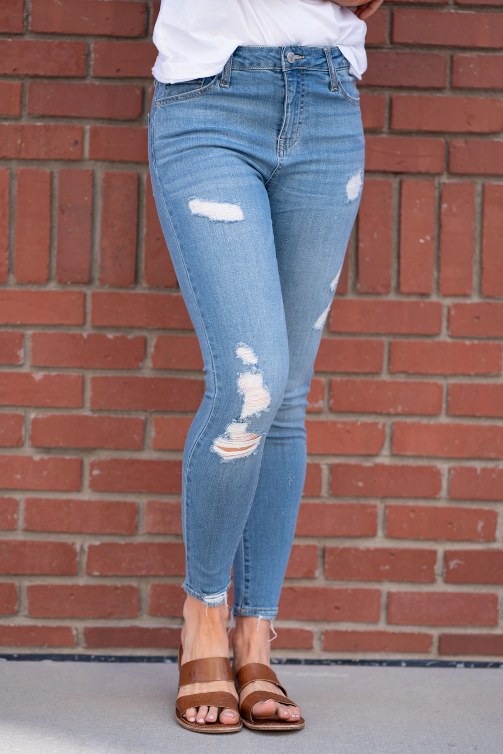 Articulated Knee Shape Light Stretch Subplot High Rise Ankle Skinny