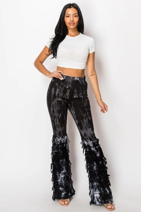 Breathable Travel Outfit Brunch Outfit 2169 High Rise Skinny Flare Tie Dye Jeans