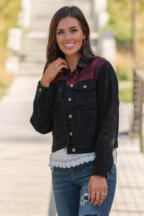 Aspen Buffalo Plaid Denim Jacket Practical Comfort