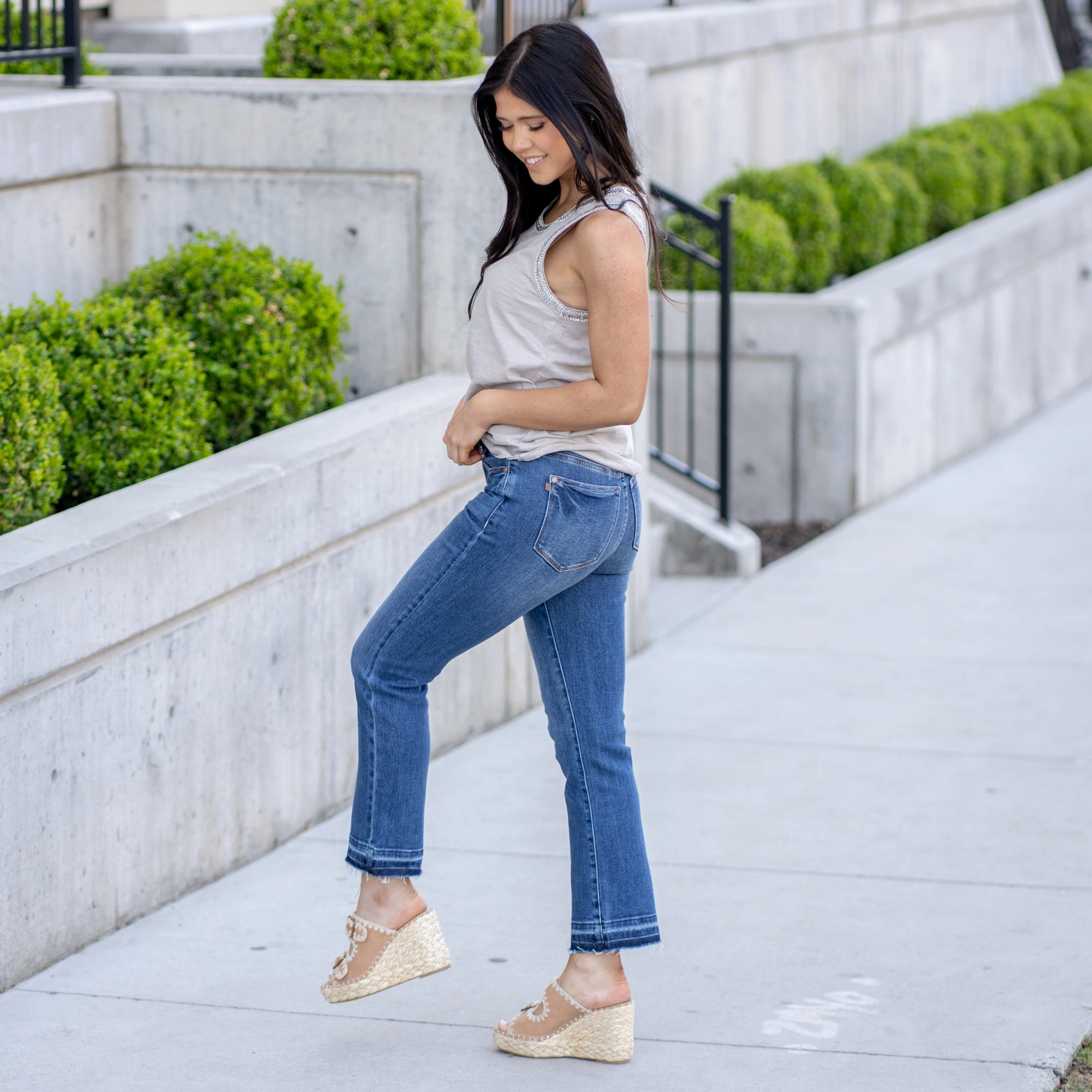 Slim Design Released Hem High Rise Kick Flare Regular & Plus Sizes