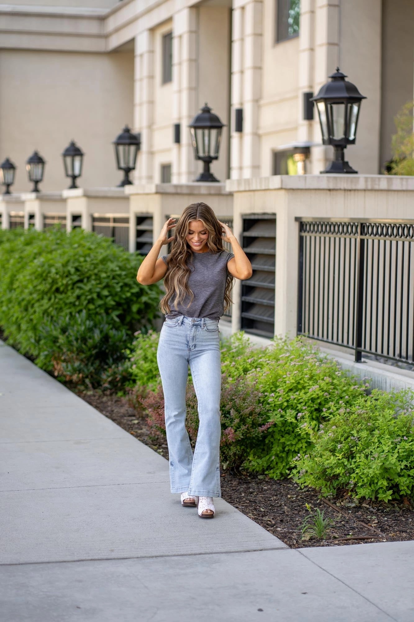 Blue Sky High Rise Tummy Control Top Slim Boot Cut Regular & Plus Sizes Modern Spring Mood