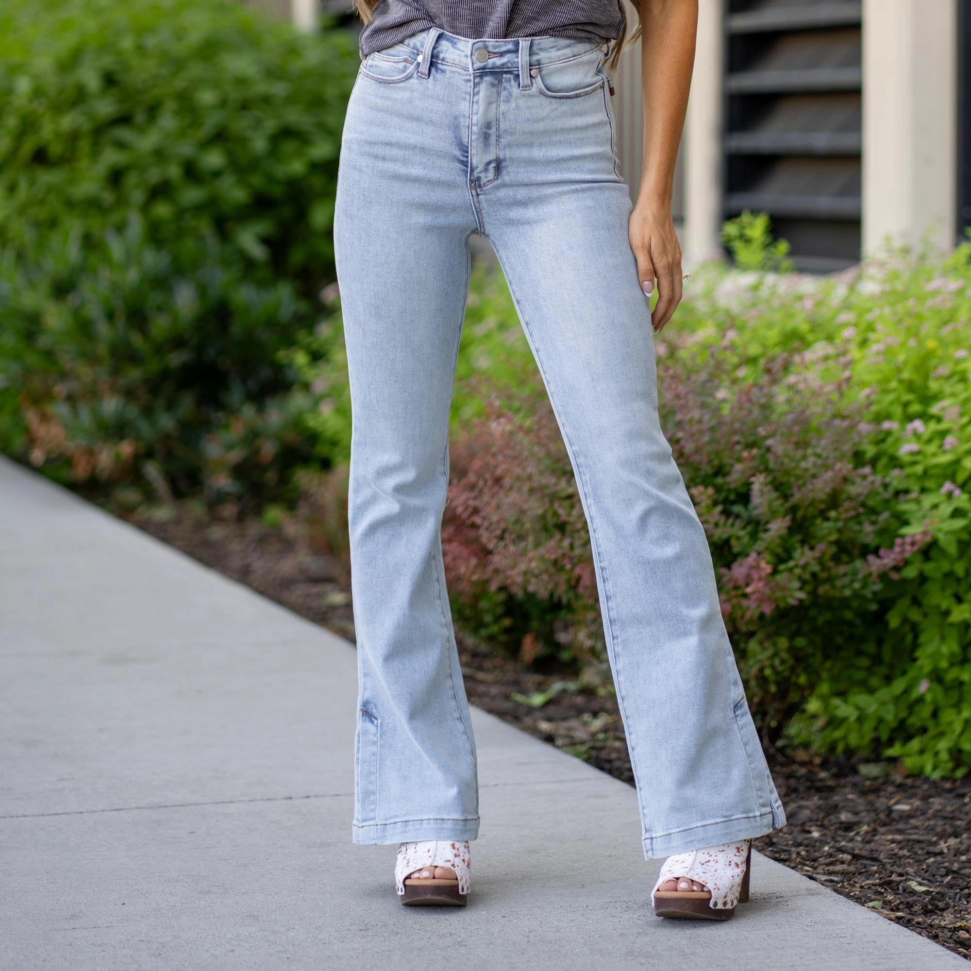 Blue Sky High Rise Tummy Control Top Slim Boot Cut Regular & Plus Sizes Weekend Warrior Earthy Rainy Day Winter Warmth Autumn Days