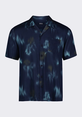 Trendy Outfit Rugged Style Sandro Men's Printed Short-Sleeve Camp Shirt, Whale - BM24559