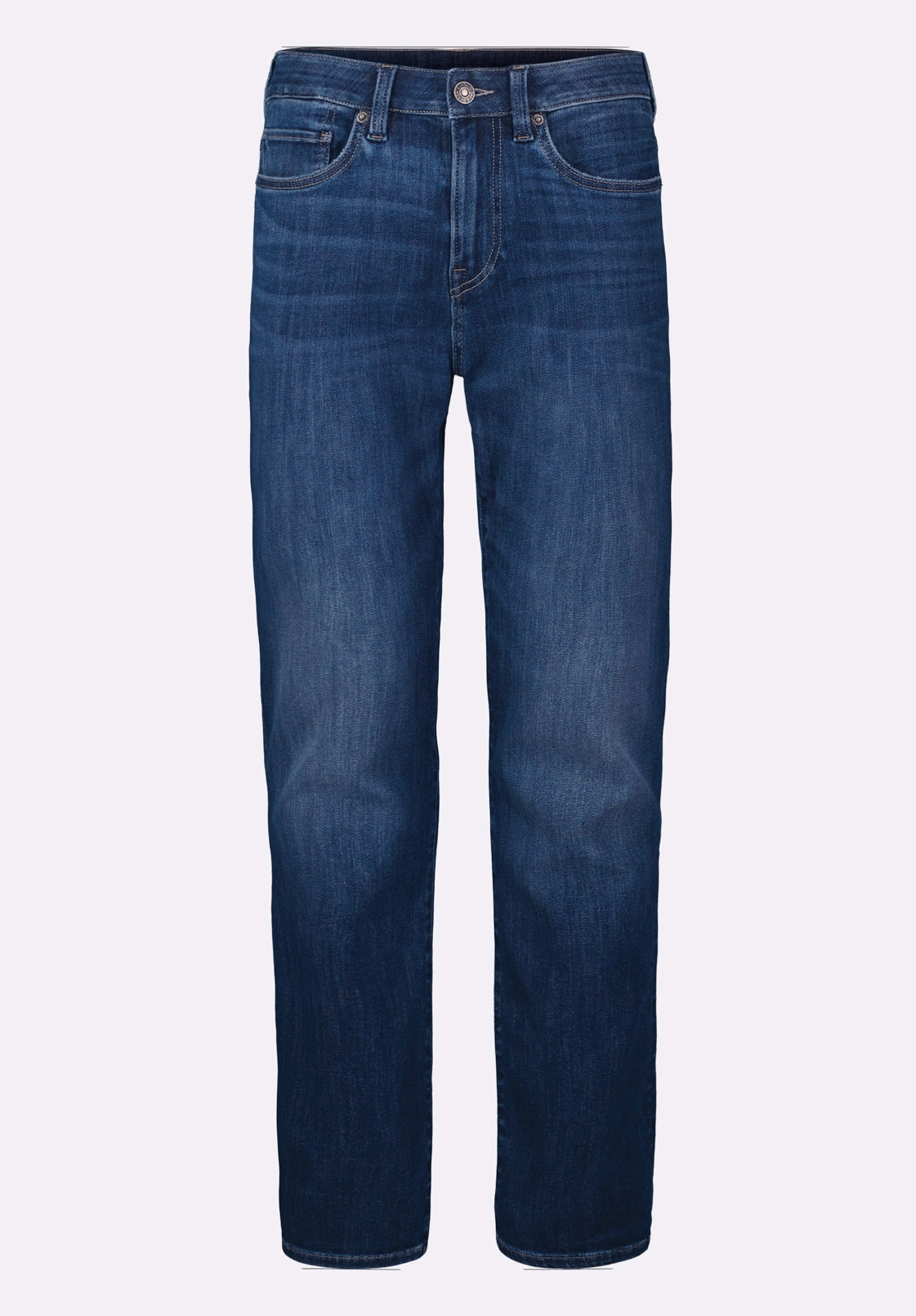 Slim Ash Men's Jeans, Whiskered and Contrasted Indigo - BM26073 Comfortable Silhouette