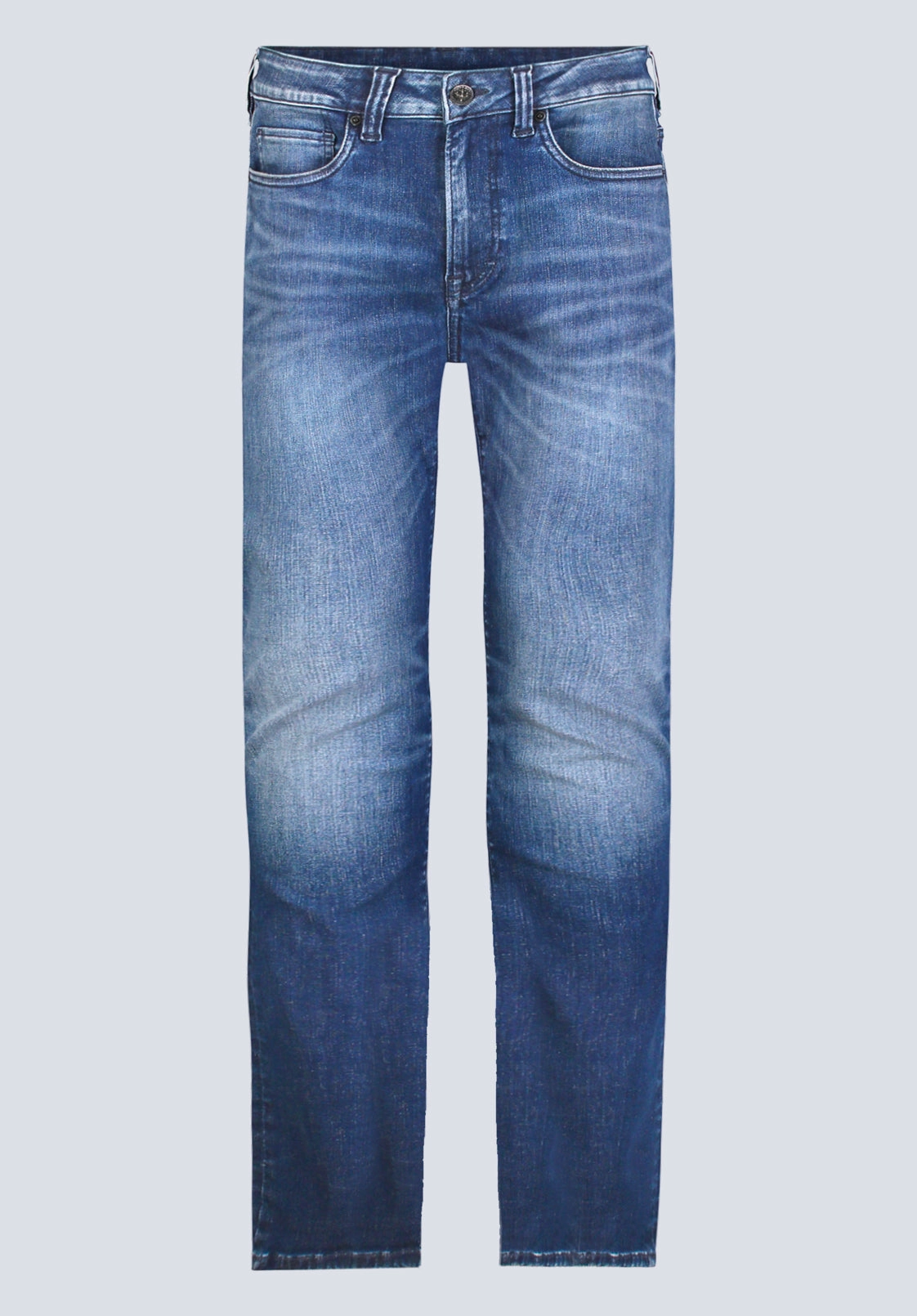 Slim Ash Men's Crinkled and Worn Jeans, Indigo - BM26008 Work Ready Neutral Everyday Look