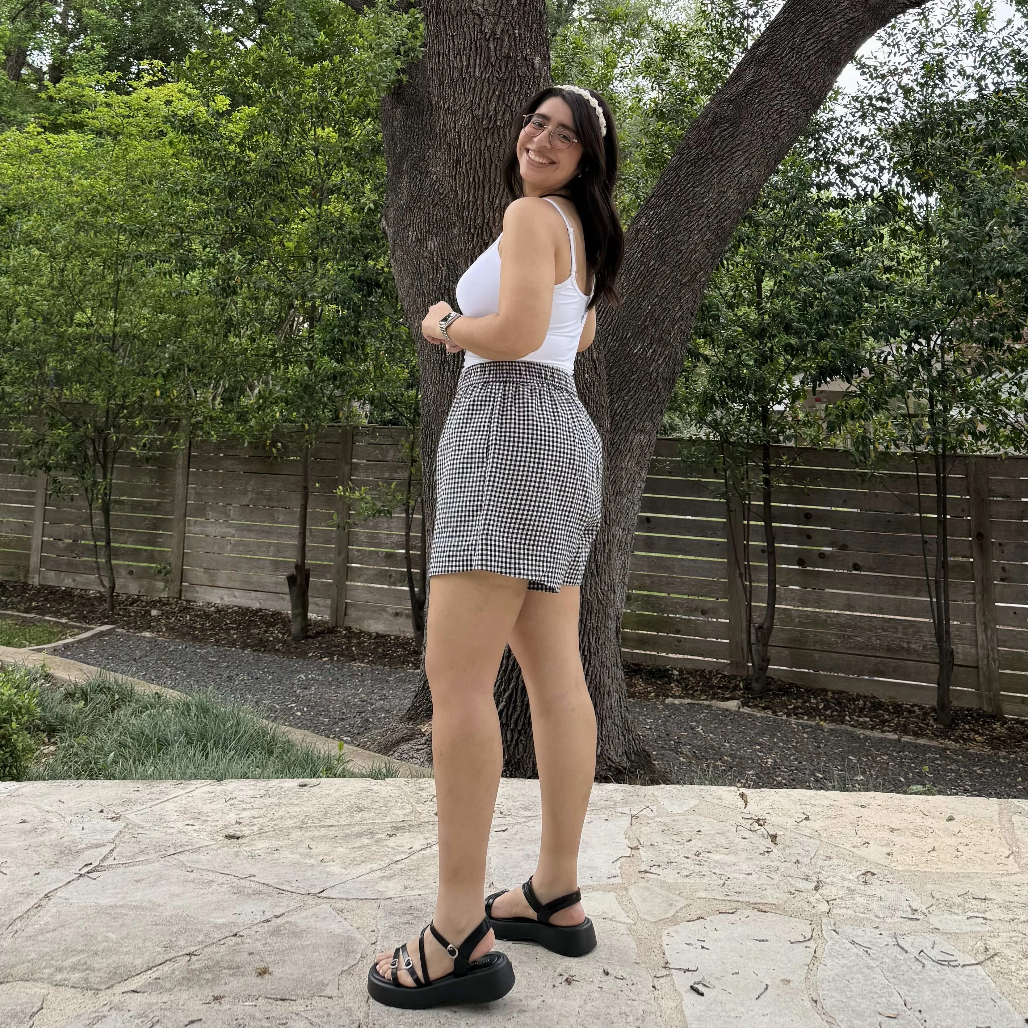 Outdoor Apparel Summer Gingham Shorts - Black *Clearance Sale*