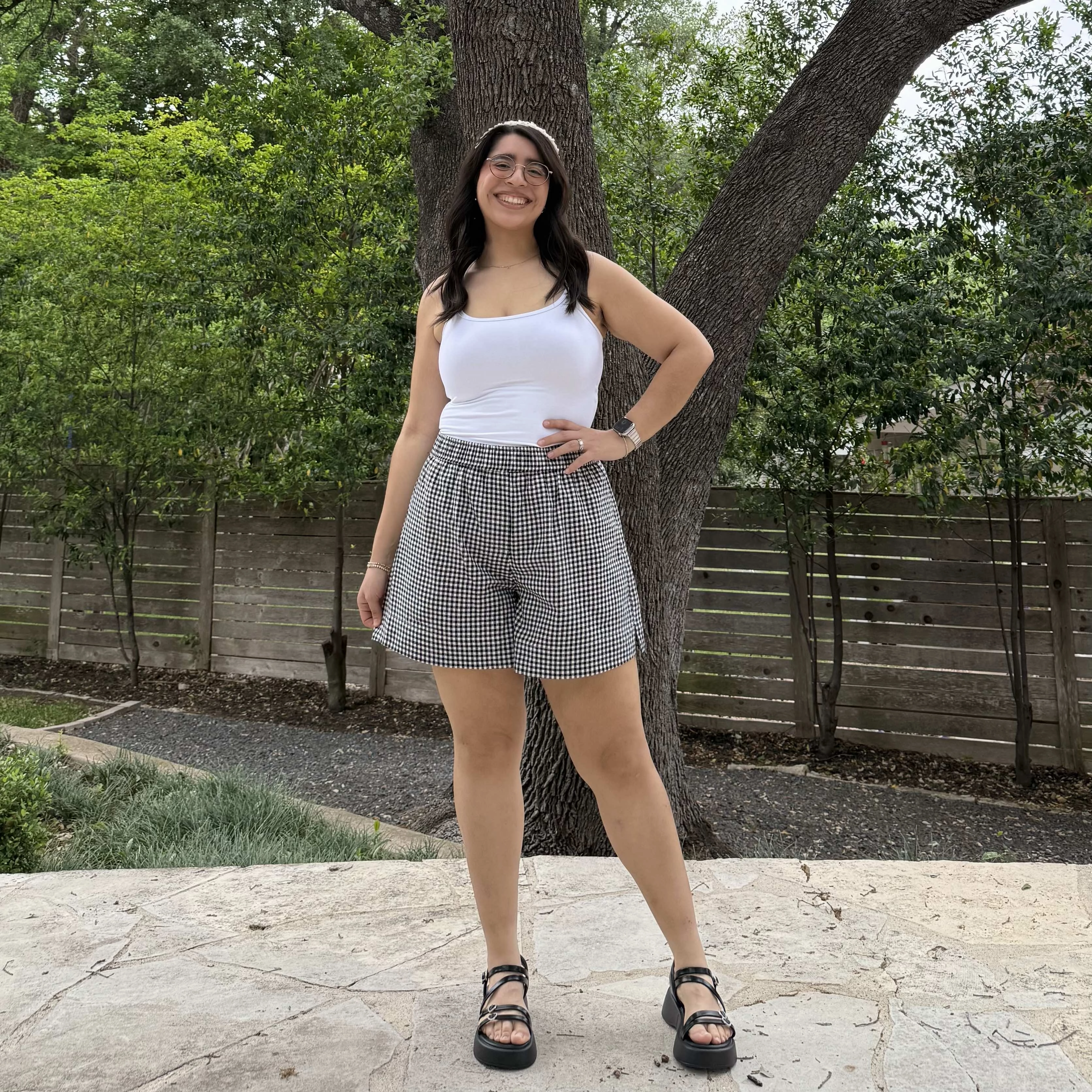 Summer Gingham Shorts - Black *Clearance Sale* Sporty Look