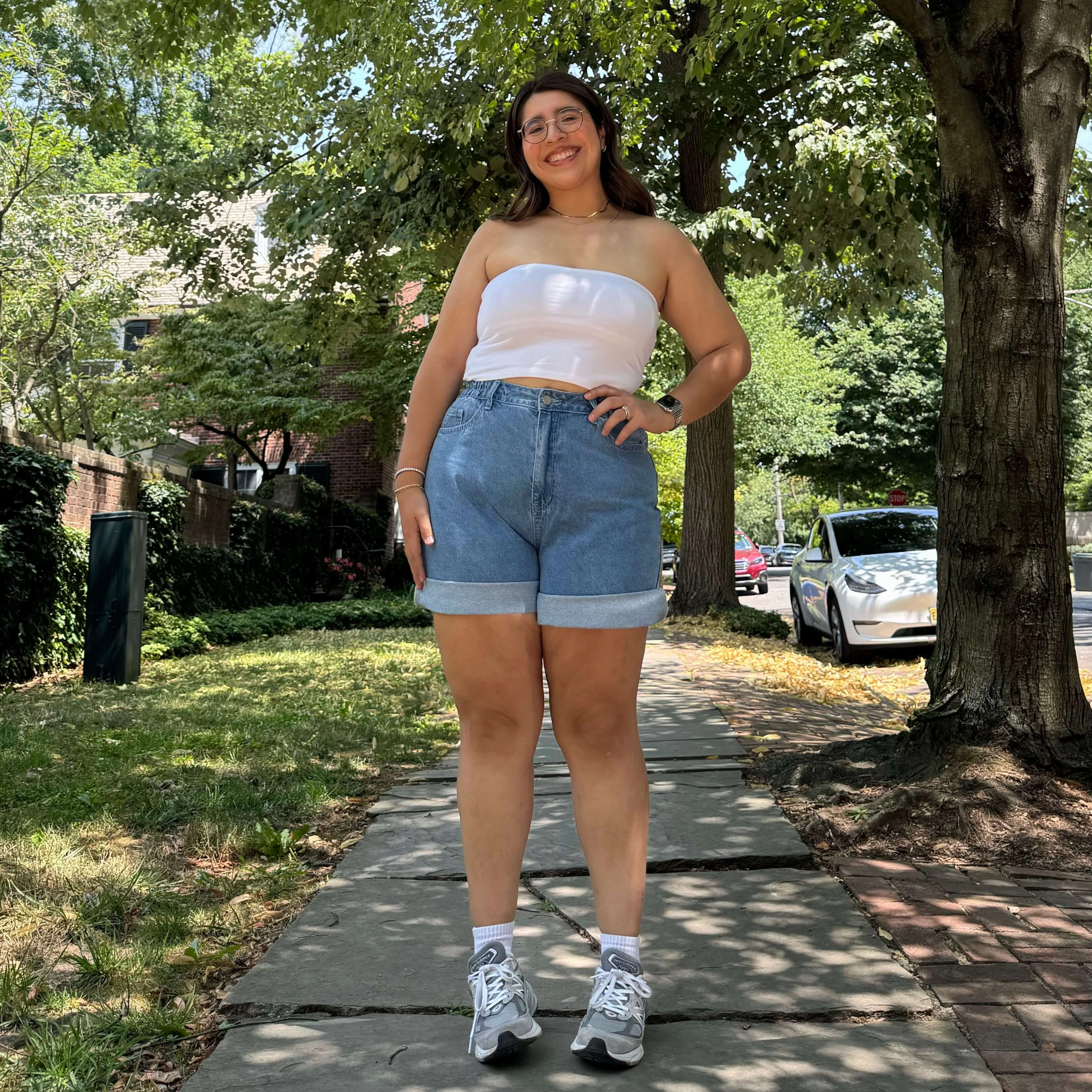 two piece outfit HighBackRise Original Denim Shorts - Light Wash *Clearance Sale*