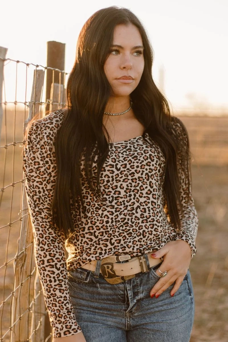 SweatWicking Fabric Bubble Leopard Babe Top