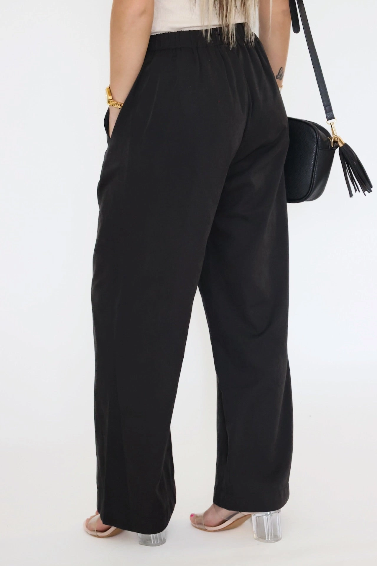 Versatile Comfort Wear Paris Wide Leg Pant- Black