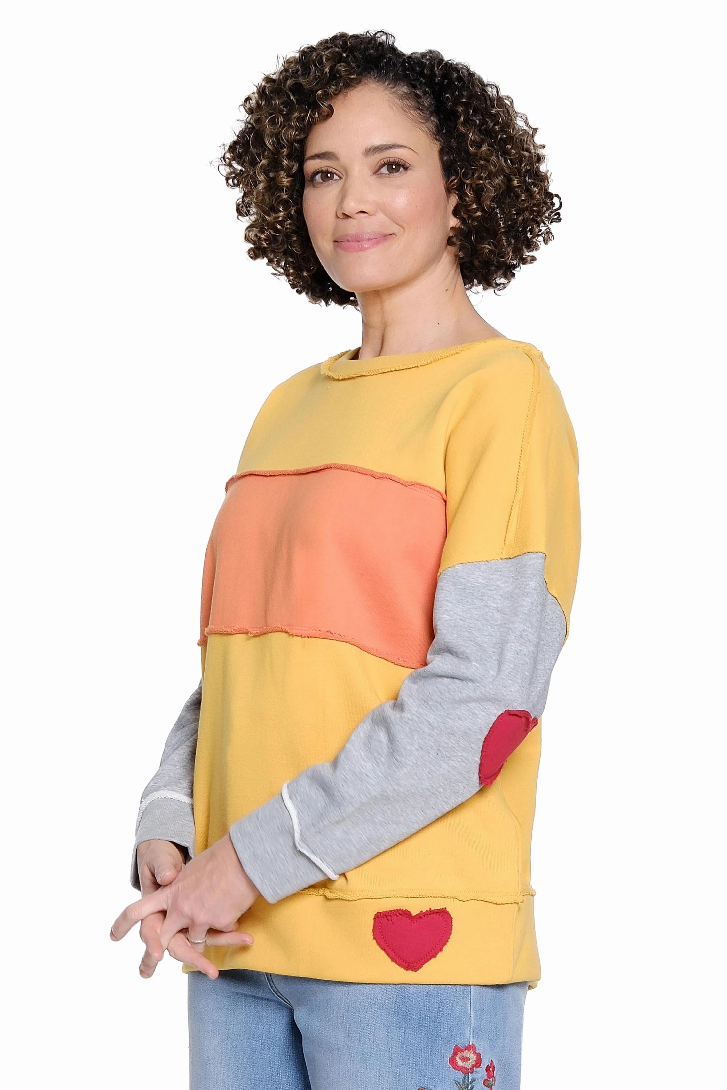 Colorblock Sweatshirt - Multi Layered Sleeve