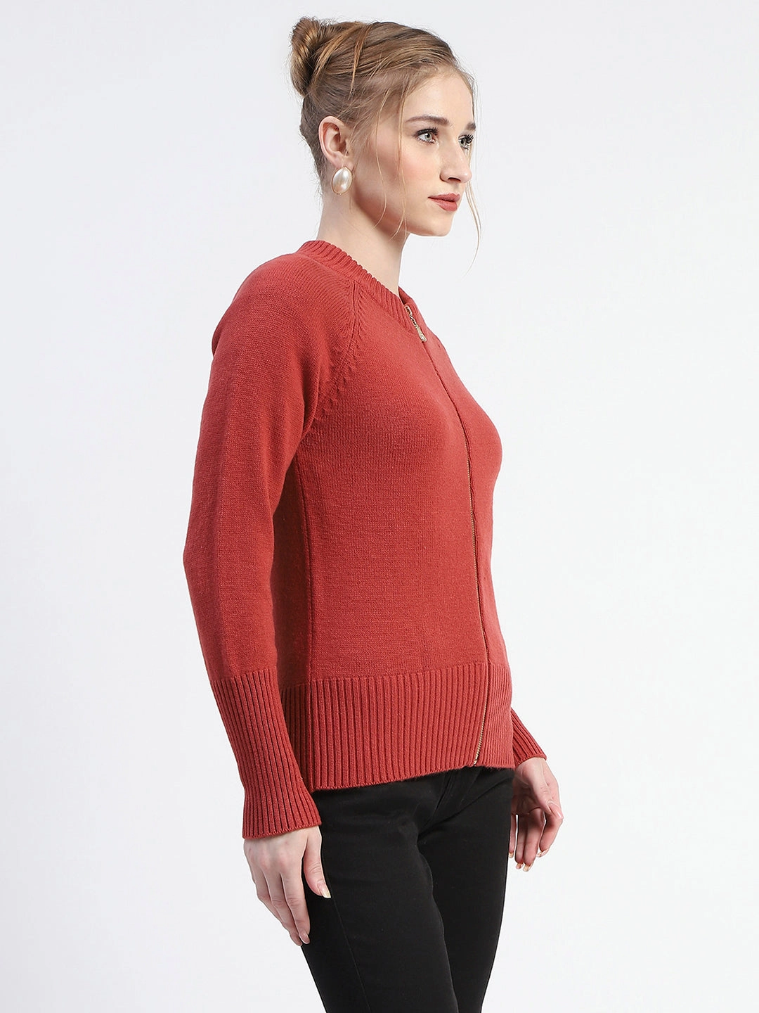 Sporty Flex Madame Blush Full-Zip Knit Sweater