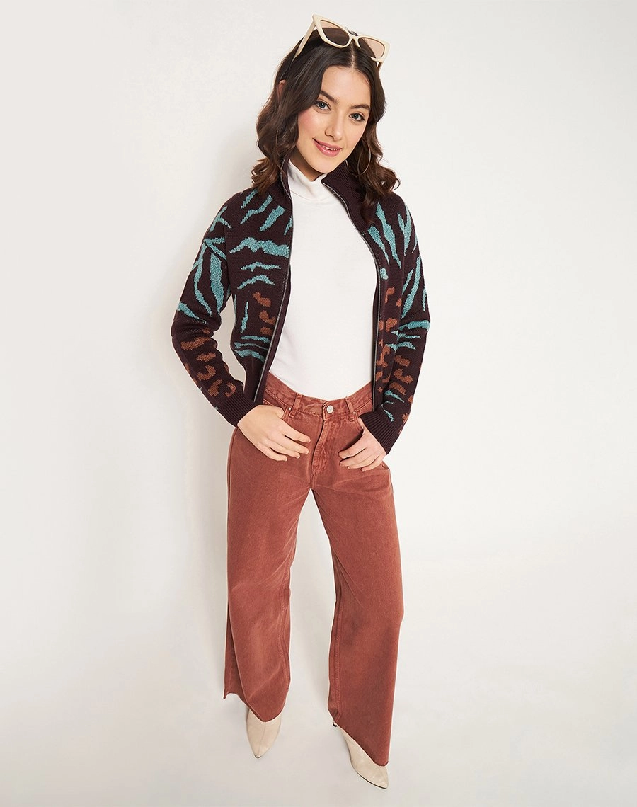 Cozy Fit Wear Winter Essential Madame Chocolate Printed Sweater