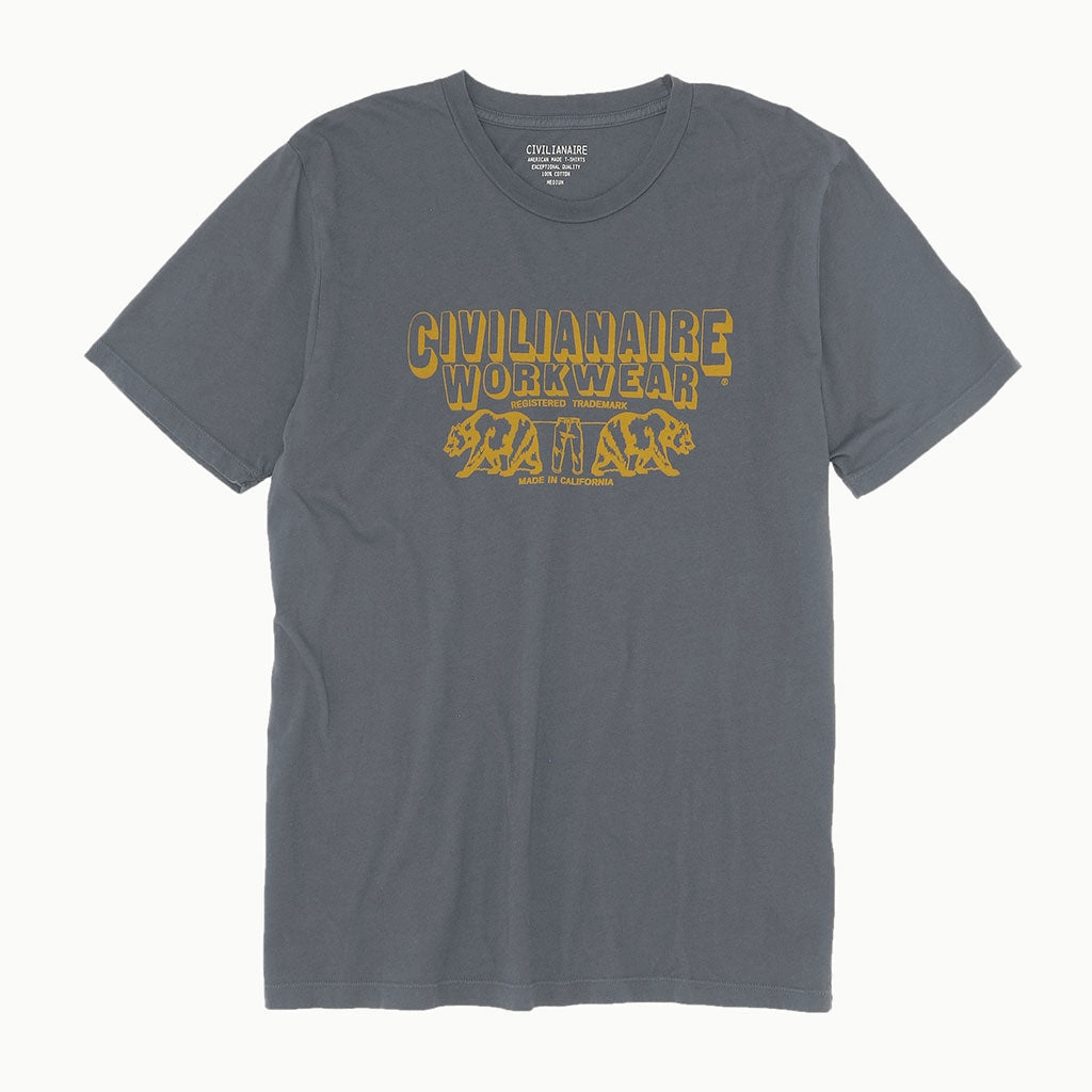 "Workwear Bears" Short Sleeve Men's Crew Neck Tee - Coal UV Protective Coating