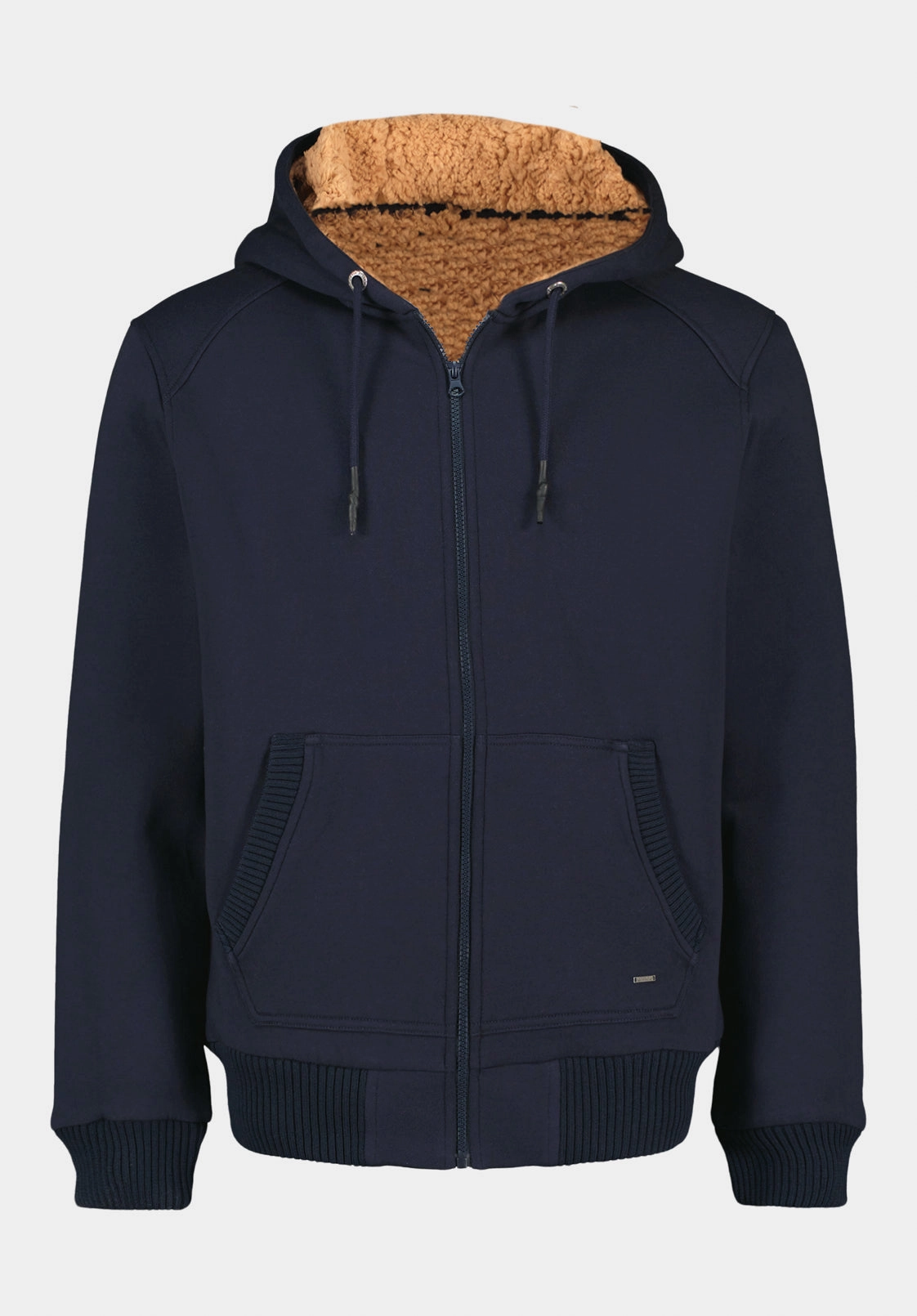 Lightweight Wear Fasox Men's Relaxed Full-Zip Hooded Jacket with Sherpa Lining, Whale - BM24735