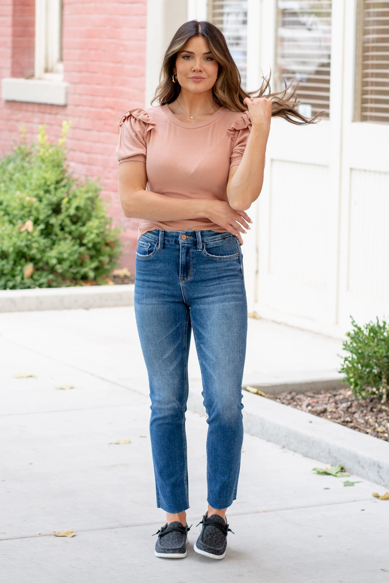 Effortless Choice Earthy Modern Minimalist Office Wear Delicate High Rise Slim Straight Regular & Plus Sizes