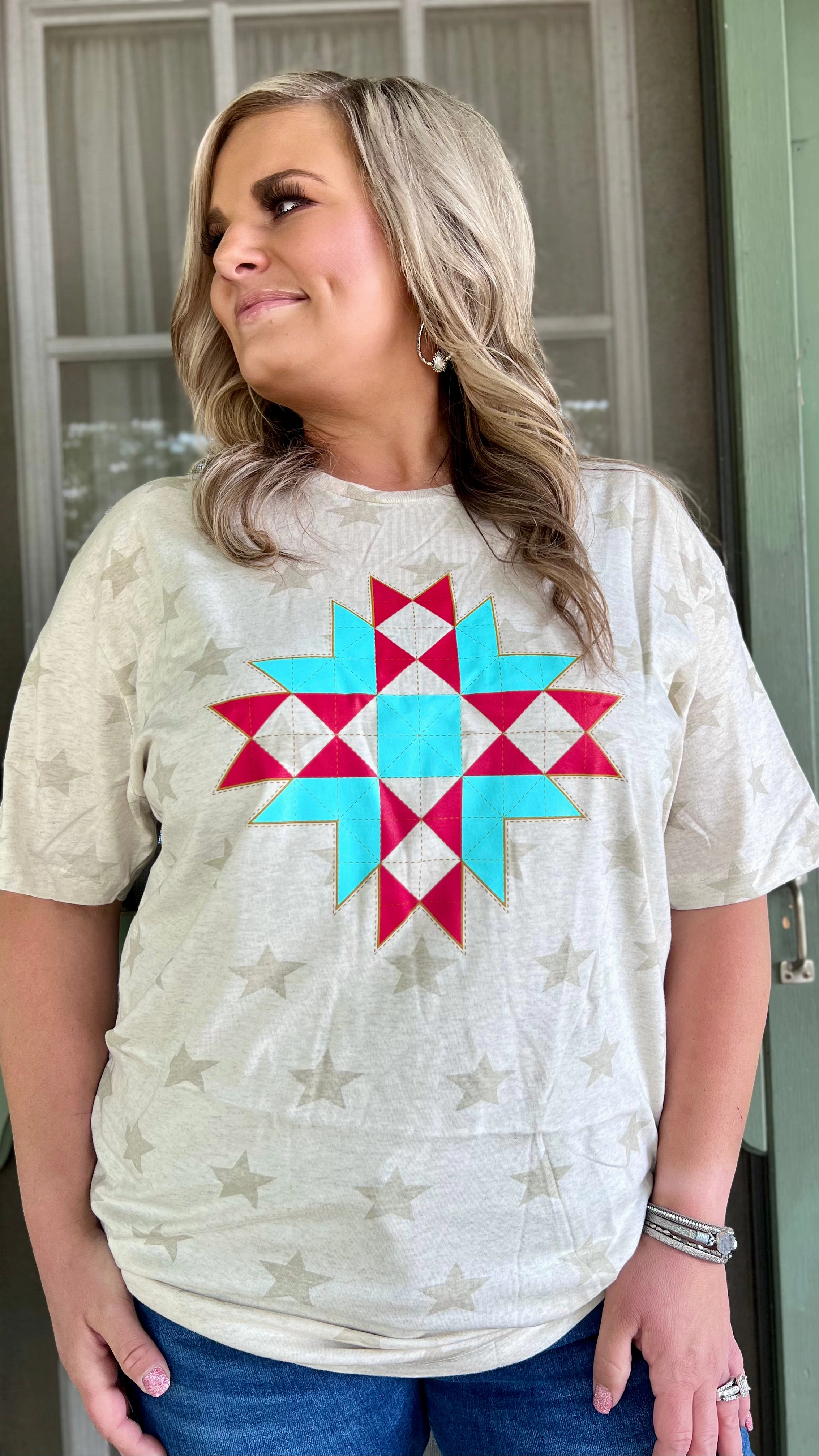 Field Of Stars Tee* Summer Style Anti Slip Shoulder Padding