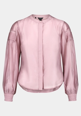 Fifi Women's Pleated Shoulder Detail Long Sleeve Blouse, Burnished Lilac - WT0211 Airflow Ventilation System All Day Comfort Tech