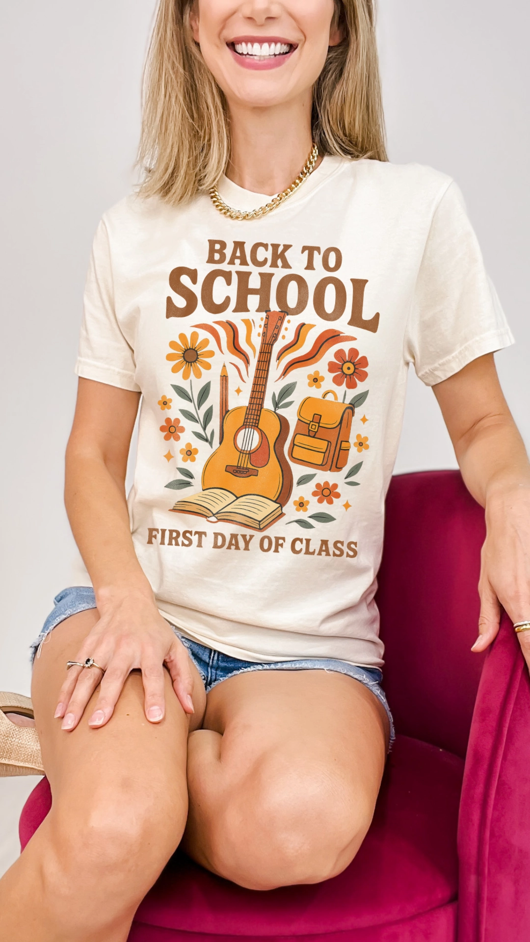 MultiPanelBreathability RibbedHemline First Day Of Class Graphic Tee