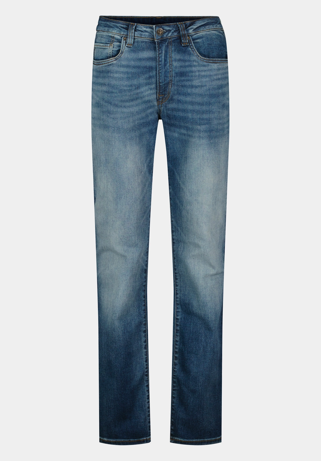 Artist Vibe Smooth Essential Look Relaxed Straight Driven Men's Jeans in Sanded Blue - BM22641
