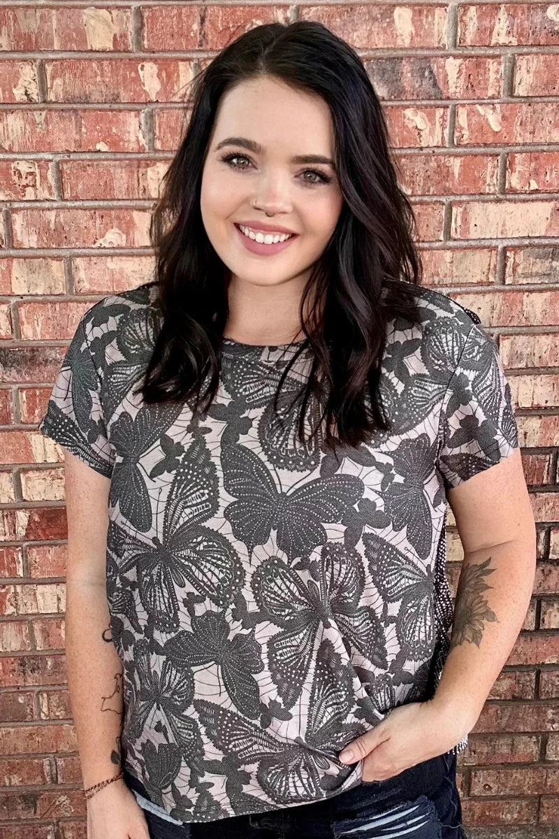 NonIrritating Sterling Kreek Love Is Like A Butterfly Top