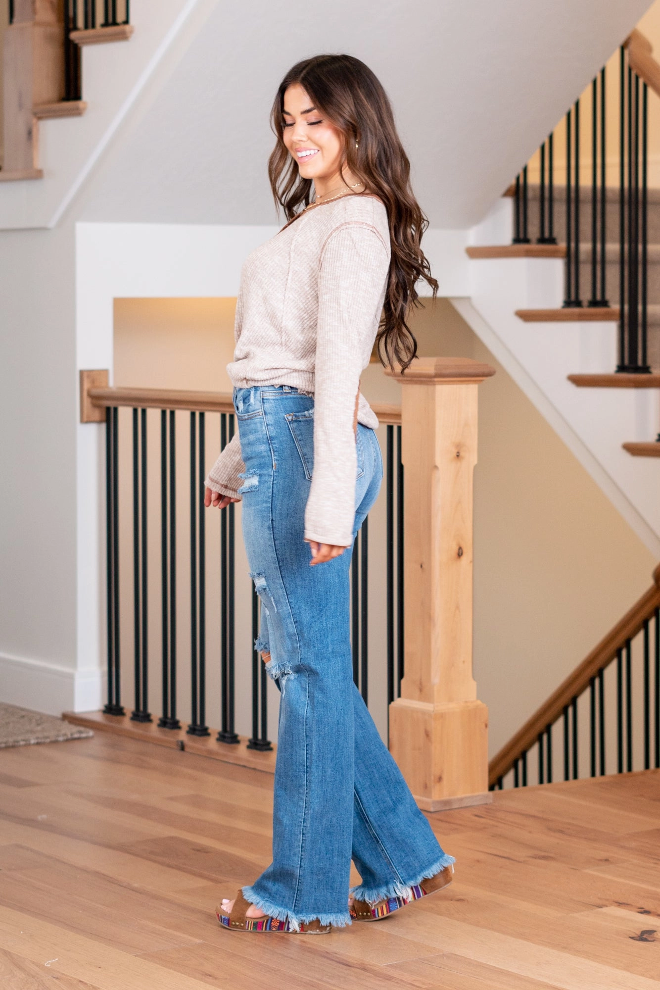 Shape Retention Multi Pocket Utility Eloise High Rise Straight Leg Jeans Regular & Plus Sizes