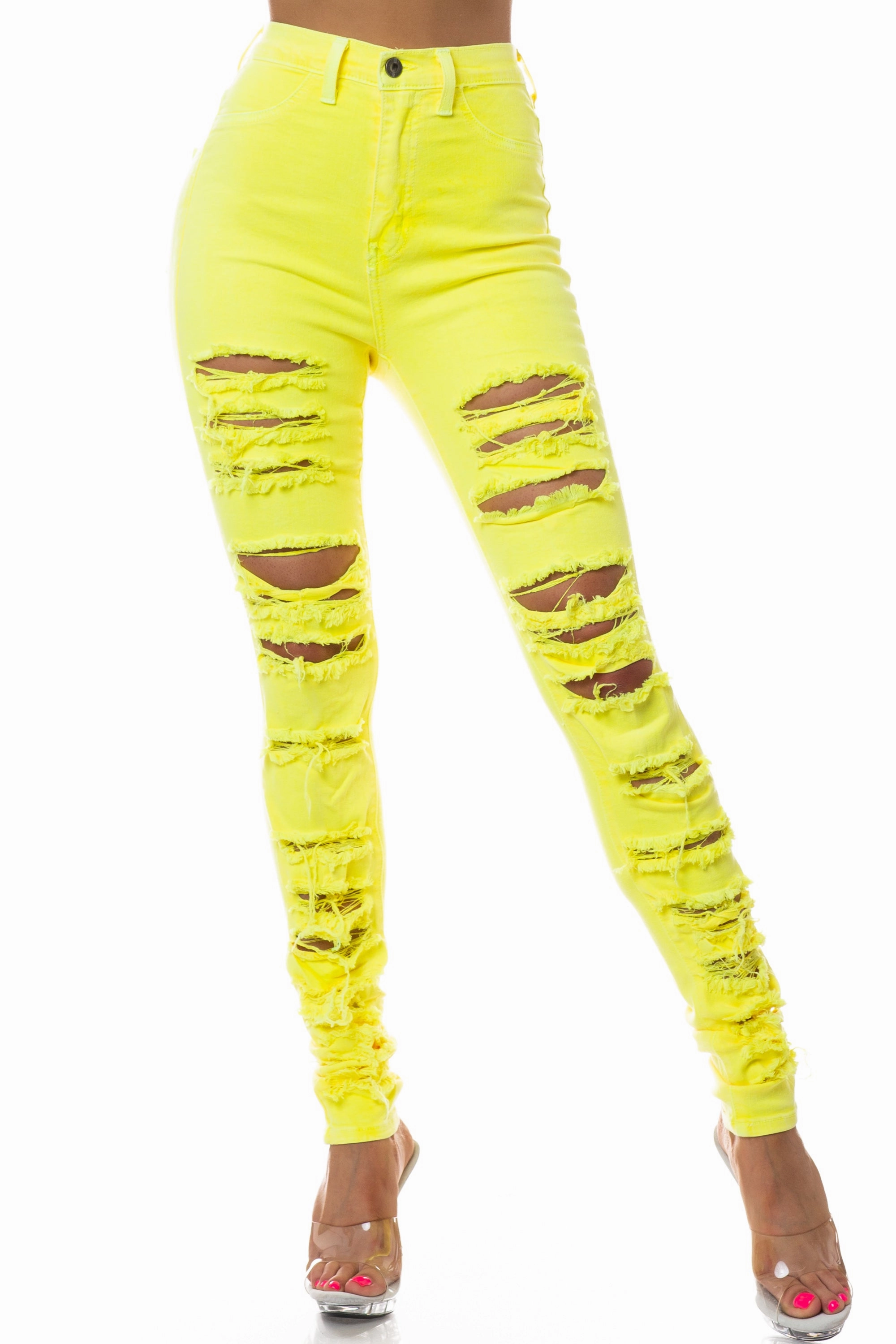 4551 Women's High Waisted Distressed Skinny Jeans school outfit