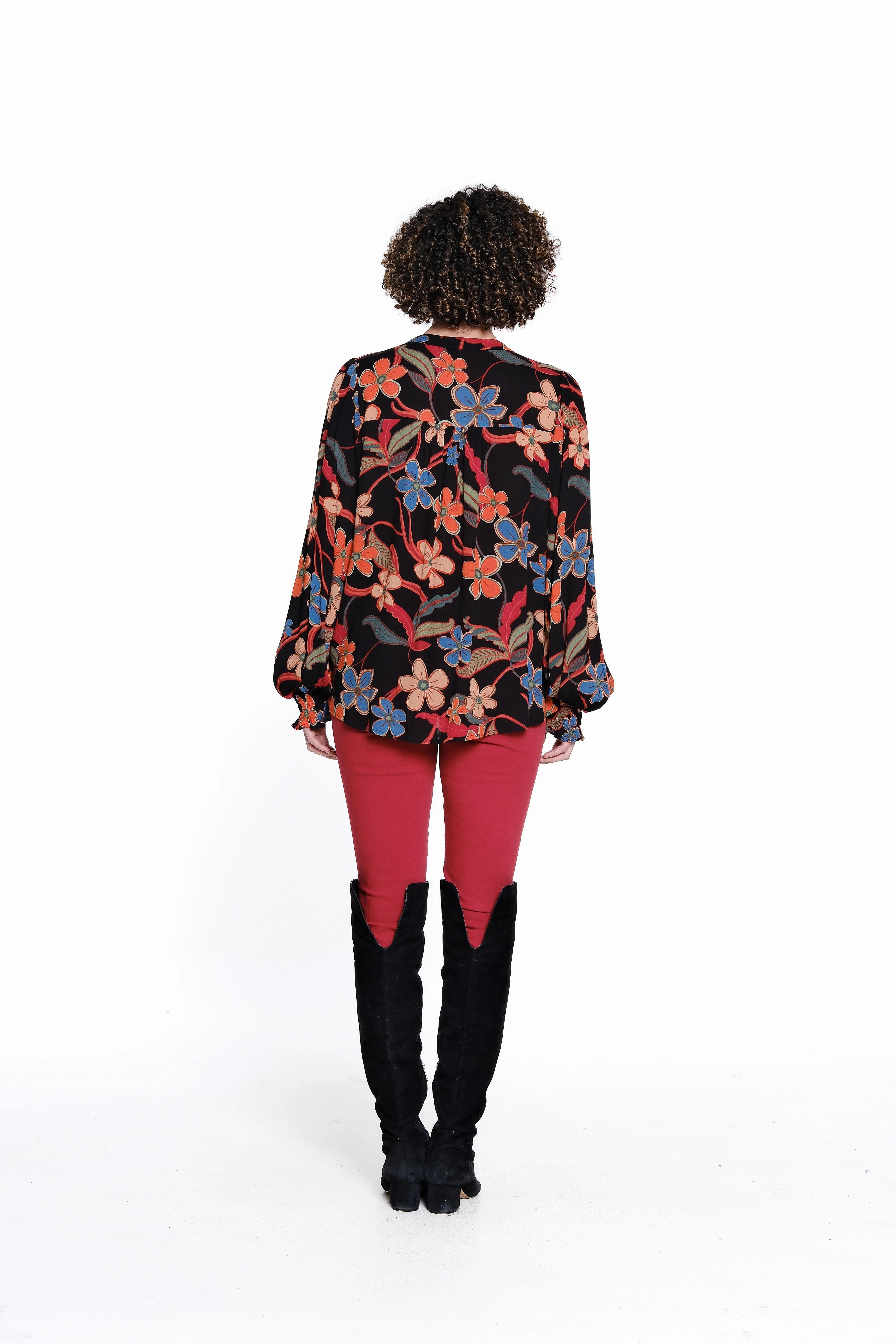 SoftInteriorLining Print Button Up Blouse - Multi