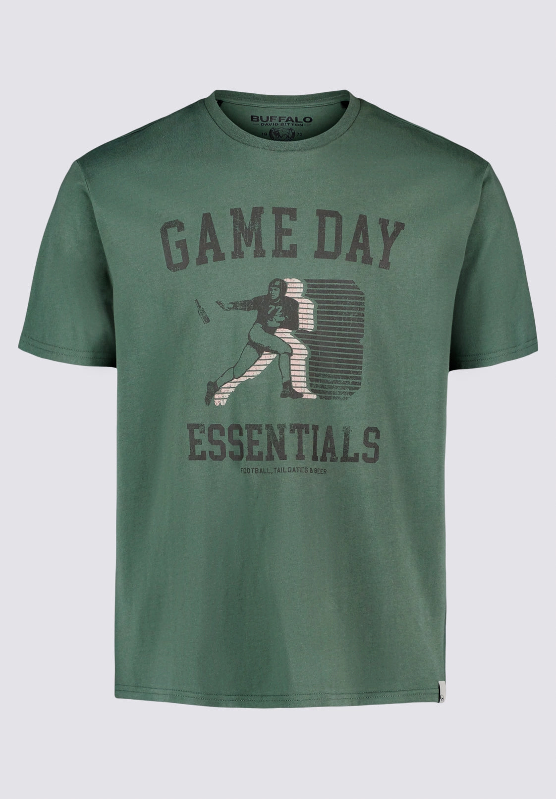 LowProfileDesign Titus Men's Graphic T-Shirt with Game Day Essentials Print, Dark Forest - BM24710