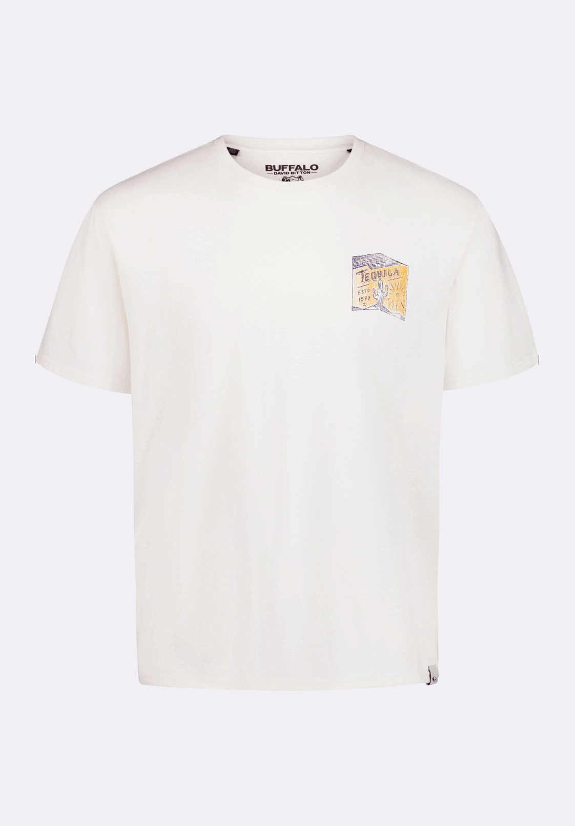 Tinglev Men's Graphic T-Shirt with Tequila Print, Milk - BM24636 UniversalFit LowImpact Dye Process