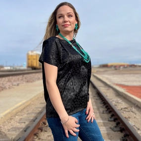 LayeredNeckline Cool and Breezy Two Step Black Top