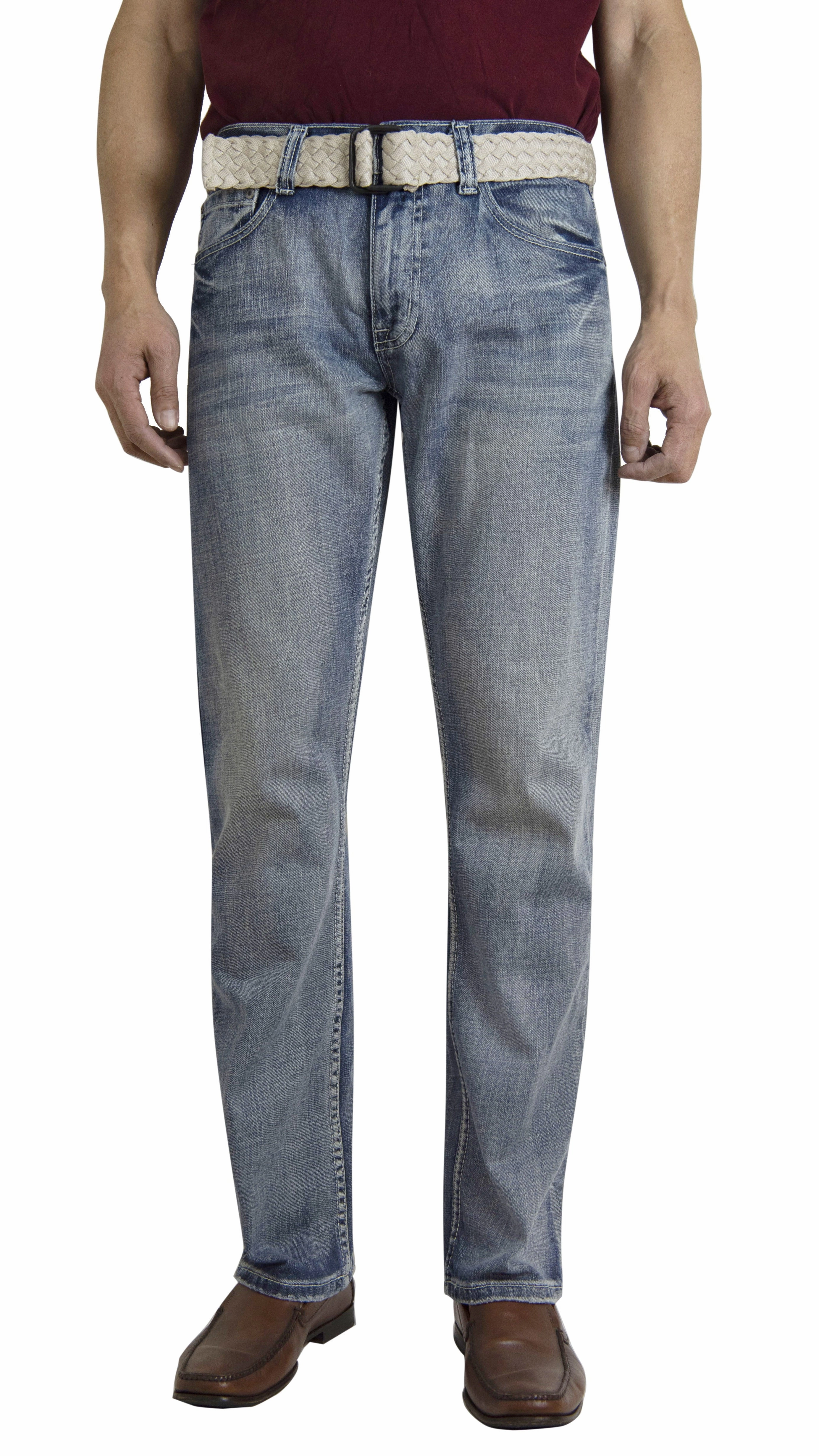 Flypaper Mens Fashion Jeans Straight Leg Regular Fit Light Blue without Belt Basic Comfort Timeless Edge