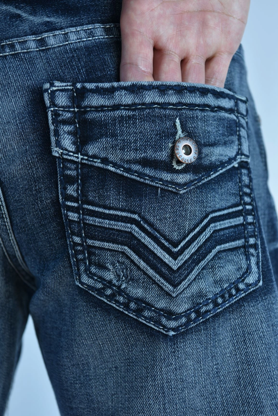 Base Outfit Flypaper Mens Straight Jeans Med Silver Haze Regular Fit