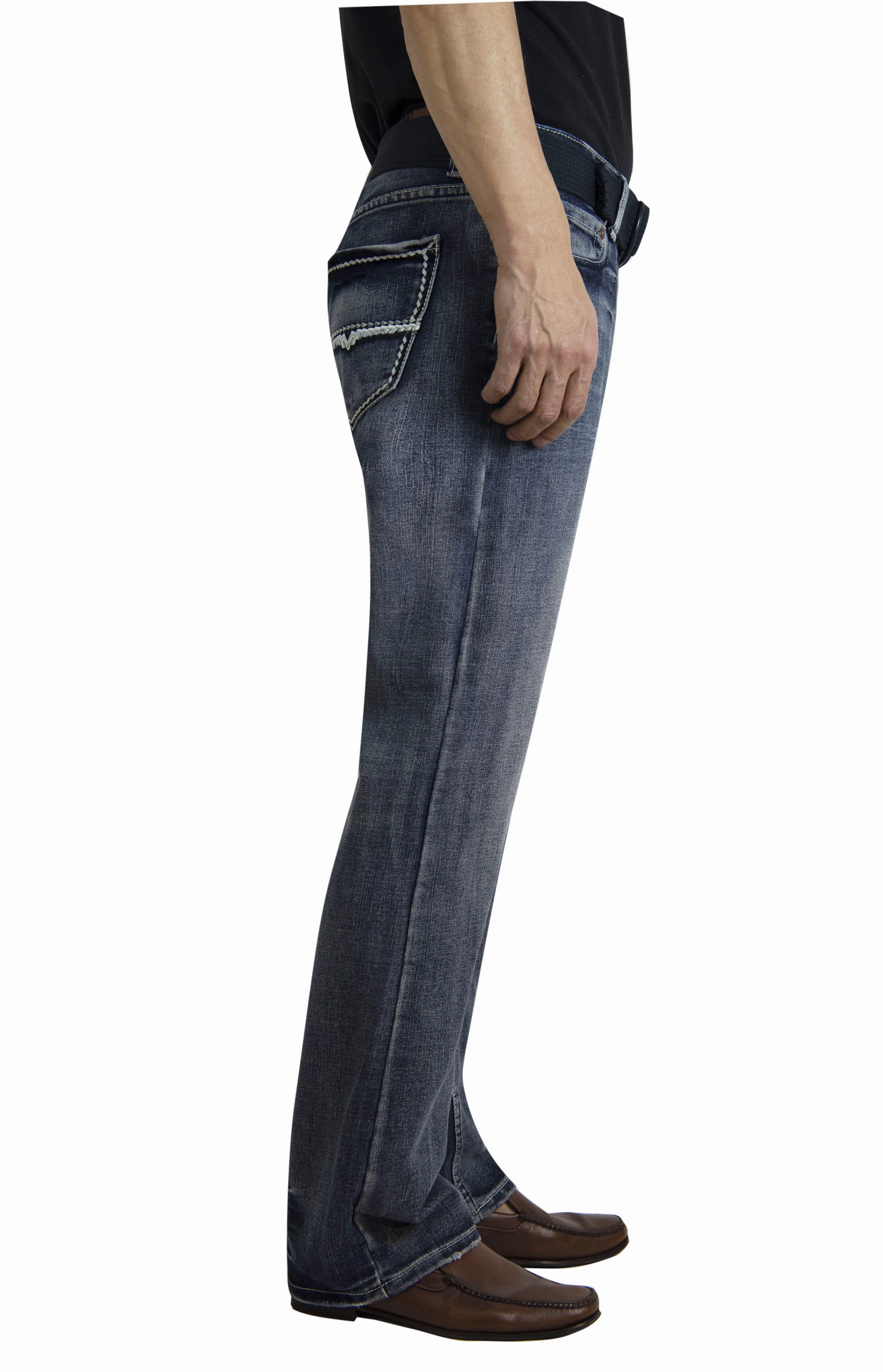 Flypaper Mens Straight Leg Regular FIT Fashion Jeans with Belt Light Blue Ultra Basic