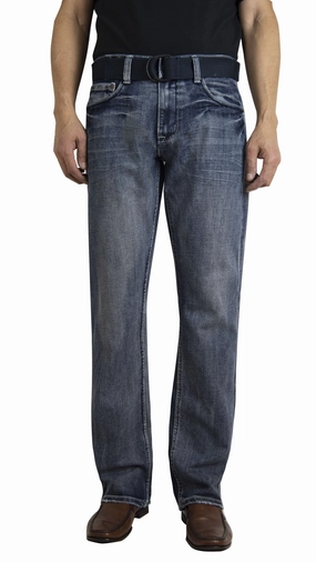 Office Wear Modern Base Fit Piece Flypaper Mens Straight Leg Regular FIT Fashion Jeans with Belt Light Blue